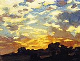 Edward Henry Potthast Golden Sunset painting
